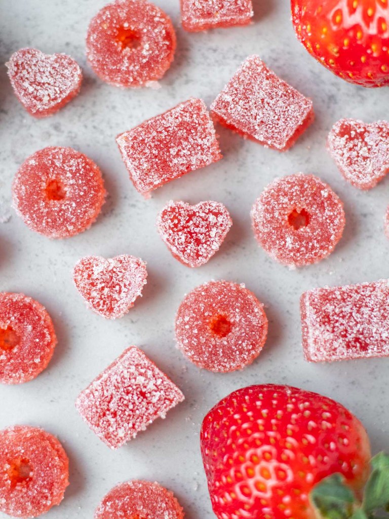 vegan gummy candy top view