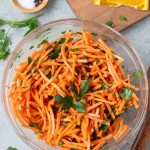 top view Moroccan carrot salad