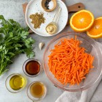 ingredients for raw Moroccan carrot salad