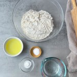 ingredients for vegan flour tortillas