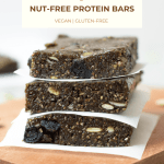 pin image for vegan nut-free protein bars